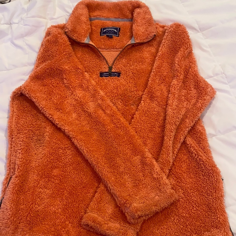 Lauren James coral half zip Sherpa!